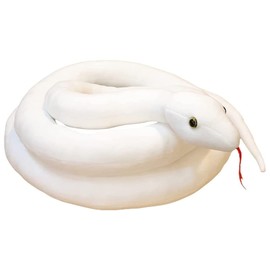 Python Plush Toy, Realistic Snake, Body Pillow, Cushion, Figurine, Doll, Cute, Animal, Sewing, Fluffy, Doll, Soft, Interior, Shop Decoration, Toy, Mascot, Decoration, Kids, Adults, Gift, Approx. 43.3 inches (110 cm), White