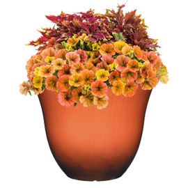 Classic Home and Garden 553-138R Honeysuckle Patio Pot Planter, 15 Inch, Ember