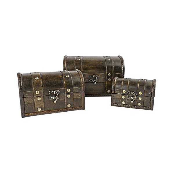 Treasure Chests | Varnished Wood | With Metal Flip Closure