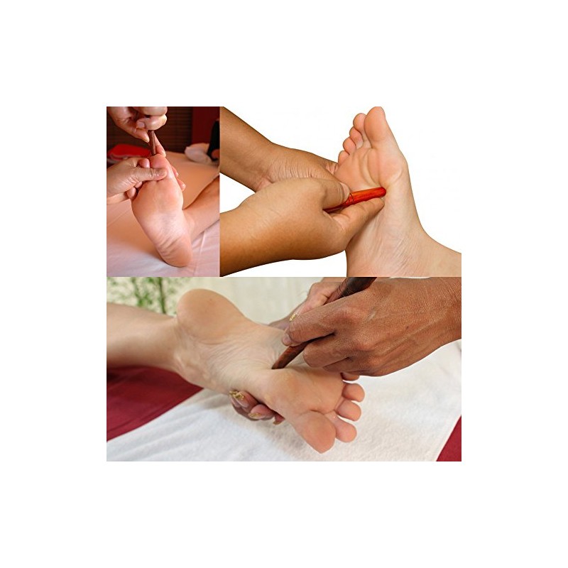 kittiya Lot of 3 Thai Traditional Reflexology Foot Massage Stick