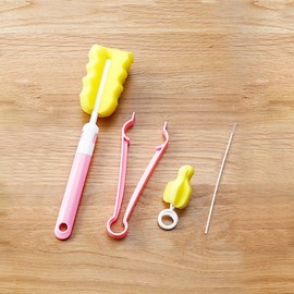 Baby Bottle, Water Bottle, Straw Cleaning Brush Set (4p) Pink) 4ea