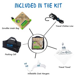 Scrubba Travel Wash & Dry Kit for Clean Clothes On-The-Go (5 Piece)