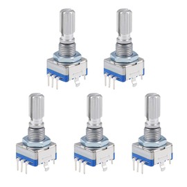 sourcing map 360 Degree Rotary Encoder Code Switch Digital Potentiometer EC11 5 Pins 20mm 5pcs