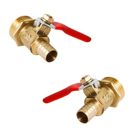 Ohamtes 2Pcs Ordinary Brass Ball Valve G 3/8" Male Thread x 10mm Pagoda Head Valve, 3 Point Male Thread and Pagoda Head 10mm Copper Ball Valve, Used for Fluid Control of Water, Oil, Various Solvents,