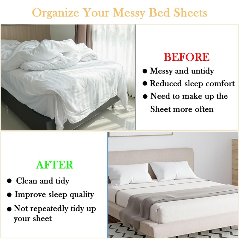 Senshuomy 4 pcs Bed Sheet Clips, Bed Sheet Holder With