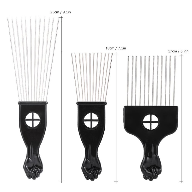 3Pcs Afro Combs, Professional Metal African American Hair Comb for