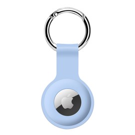 ColorCoral Case for AirTags Ultra Light Silicone Sleeve for AirTags Durable Anti-Scratch Protective Skin Cover with Anti-Losing Keychain Ring Accessory Compatible with Apple AirTags Lightblue