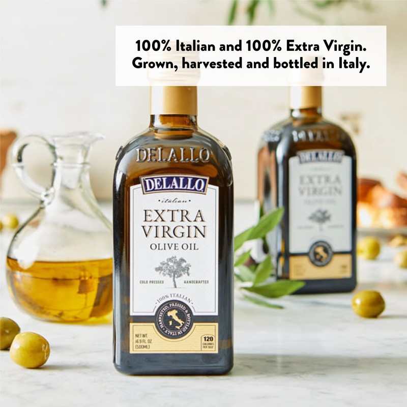 DeLallo Extra Virgin Olive Oil, 16.9 oz Bottle (2 Pack),