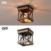 2 Pack Rustic Farmhouse Wood Flush Mount Ceiling Light Fixture