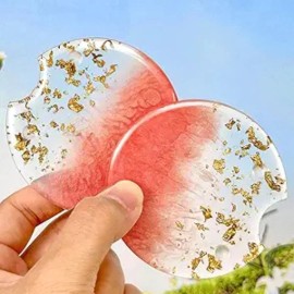 NoBrand Flower Car Cup Holder Coasters - 2.75 Inch Red Gold Cute Resin Automotive Drink