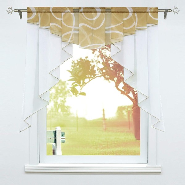 SCHOAL net curtains, kitchen, bistro curtains, voile transparent short curtains,
