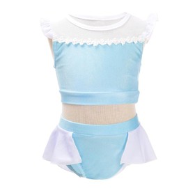 Dressy Daisy Traje de baño Princesa Cenicienta para Niñas, 2 Dos Pieza Tankini, Natación Playa Verano Fiesta, Talla 3 años, Azul