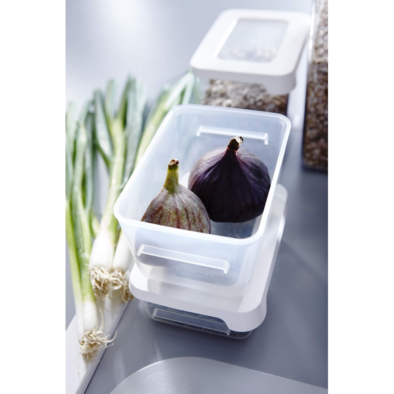 Gastromax Rectangular Lunch Box, 0.45 Litre Capacity, Transparent/White