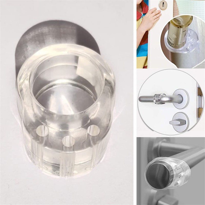 3pcs Door Stopper Transparent Silica Gel Door Handle Buffer Wall