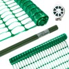 Safety Fence Plastic Mesh Fencing Roll,1 Roll with 25 Steel