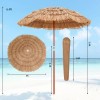 Thatched Patio Umbrella 6 Ft Tilt Design Wood Pole Straw