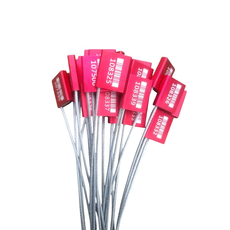 20x 40cm Red Barrier Cable Seals – Tamper-Proof Steel Strap,