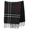 Atano Mens Reversible Checked Scarf with Tassels Black