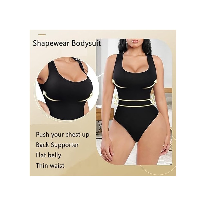 Ovnshery Shapeware Women's Body Shaper with Adjustable Shoulder Strap, Bodysuit