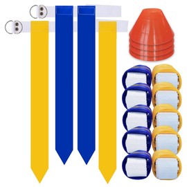 NISHZHU Football Belt Set for 10 Players Flag Football Belt and Flags Set Yellow & Red