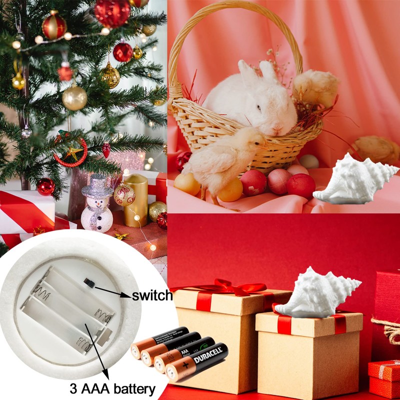 Conch Shell Night Light-Battery Powered LED Night Light for Kids