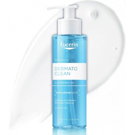 Eucerin DermatoCLEAN [HYALURON] Refreshing Cleansing Gel 200ml, Mild Face Wash Ideal for Sensitive Skin, Gentle Face Cleanser with Hyaluronic Acid, Moisturising and Refreshing Formula, Fragrance-Free
