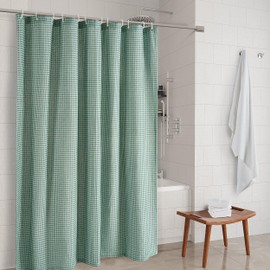 LANE LINEN Sage Green Shower Curtain – Waffle Weave Bathroom Curtain 72"x72", Heavy Duty, Quick Dry, Easy to Install, Machine Washable Shower Curtains for Bathroom - Sage Green