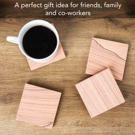 Thirstystone Cinnabar Natural Sandstone Coaster 4 Pack with Protective Cork Backing Eco-Friendly, Absorbent, Easily Wipes Clean