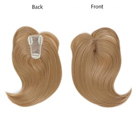 Yamel Hair Toppers for Women 3 Clips in Hair Topper with Bangs Honey Blonde 12 Inch Synthetic Wiglets Natural Hairpieces for Thinning Hair