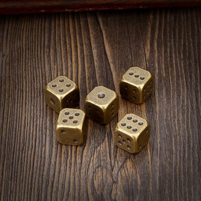 OEAYA 5 Pieces 6-Sided Dice 13MM Solid Metal Game Dice