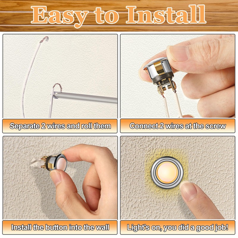 Dreyoo 2 Pack Lighted Doorbell Button Replacement, Easy to Install