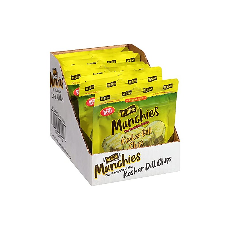 Mt. Olive Munchies Kosher Dill Chips in Pouches, 4.8 Ounce