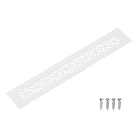 uxcell Aluminum Alloy Air Vents, 300 x 50mm / 11.8 x 2" Rectangle Louvered Ventilation Grille Cover with Mounting Screws for Door Cabinet Wardrobe, White