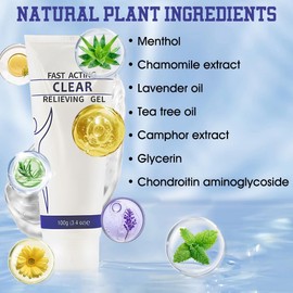 Soothing Cooling Gel 100g,Relieve Muscle Tension,Sports Soothing Cooling Body Care,Cooling with Menthol and Frankincense,Fast Absorbing for Women and Men,Brings a Comfortable Feeling(100g/3.04oz)