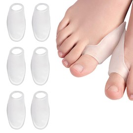 EIROVYA Toe Separators Hallux Valgus | Hallux Protection | Set of 6 | Transparent Soft Gel | Left & Right | Economy Pack | Universal Size, a