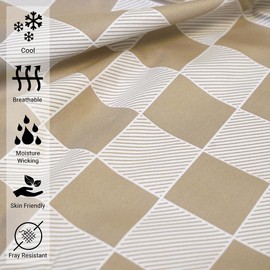 Pizuna Pure 100% Cotton Full Duvet Cover Set, Luxurious 400 Thread Count Long Staple Cotton Sateen Weave with Button Closure (Combed Taupe Smart Plaid Cotton Duvet Cover Full)