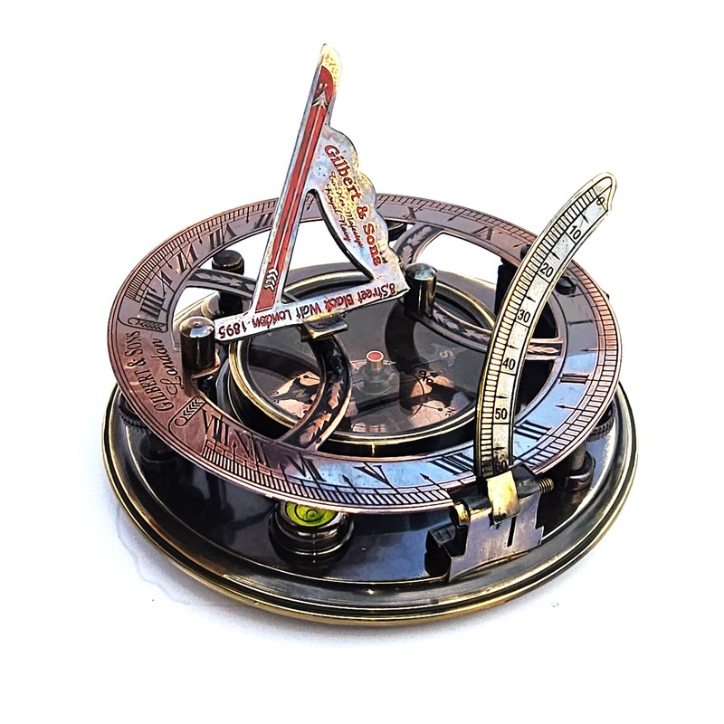 Castle InstrumentsTop Grade 5 Inches Perfectly Calibrated Large Sundial Compass,Engraved
