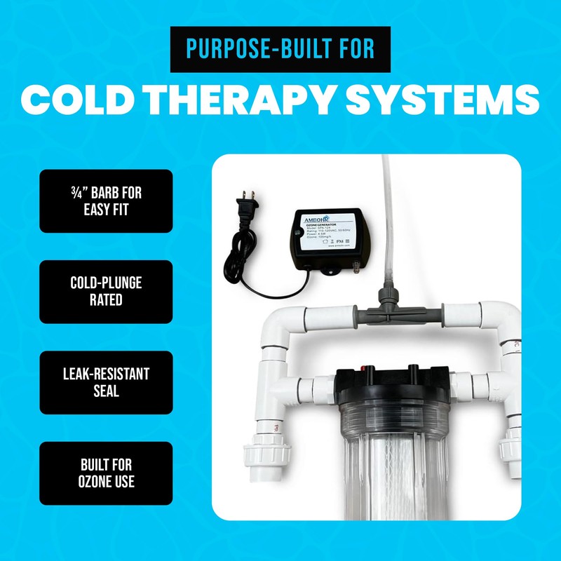Ozone Venturi Injector for Cold Plunge, Spa, Pool Circulation Pumps