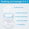 Maoerdental Retainer Cleaner Case,Double Layer No-Leak Denture Cup for Soaking