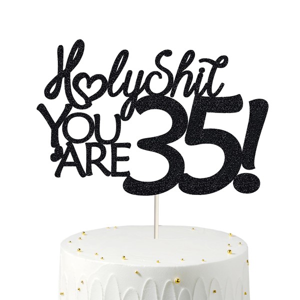 35 divertidos adornos para tartas de cumpleaños, purpurina negra, 35 decoraciones para tartas, 35 decoraciones para tartas, decoraciones de 35 cumpleaños, decoración para tartas de 35 cumpleaños, 35 decoraciones para tartas, 35 decoraciones para cumpleañ