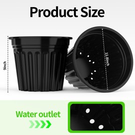 50 Pcs 5 Gallon Planter Nursery Pots, Seed Starting Pot Plastic Flower Seedling Pots with Drainage Holes Flexible Plant Container for Indoor Outdoor Garden Lawn Yard Plants Seedlings (50, 5 Gallon)