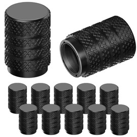 Dsycar Corrosion Resistant Valve Stem Caps - 12 Pack Aluminum Alloy Tire Valve Caps with Plastic Liner, Universal Tire Stem Cap Covers for Car, Truck, Motorcycle and Bike