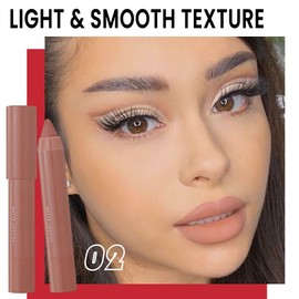 BINGBRUSH Crayon Matte Longwear Lipstick Pack Set,Moisture Smooth Color Stick Ultimate Lip Crayon for Makeup Collection - Waterproof Velvet Lipgloss Lip Stain (2pcs 02#&06#)