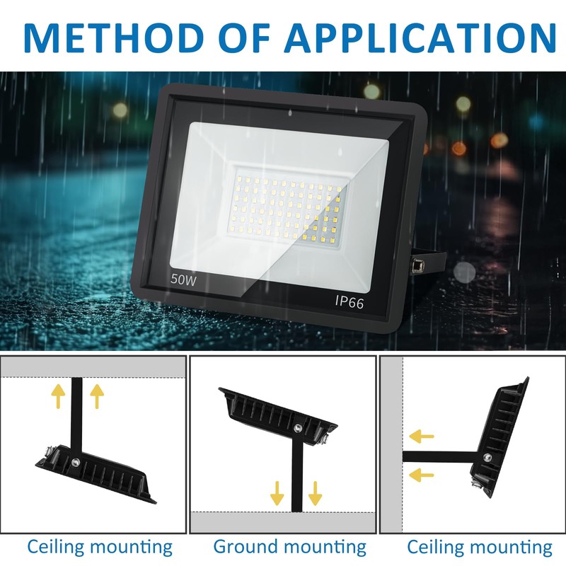 ZHPINGMX 50W LED Flood Light Outdoor, 5000LM Super Bright Floodlight