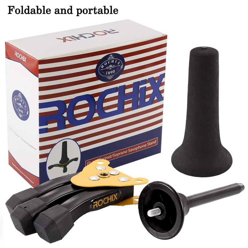 Foldable Portable Soprano Saxophone Sax Stand, Tripod Holder Stand