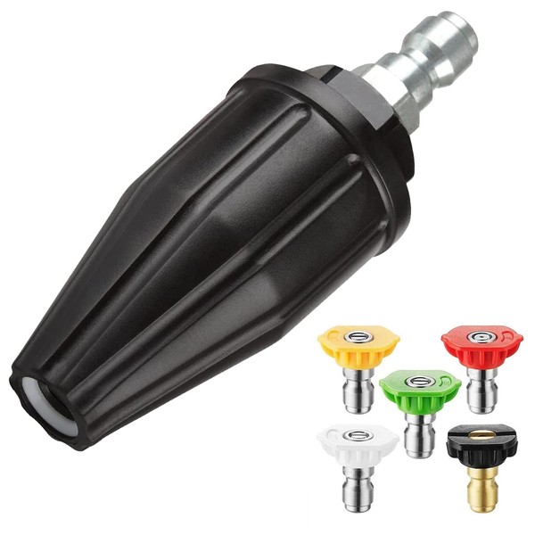 YAMATIC Pressure Washer Tips Turbo Nozzle, 360° Rotating Spray Turbo