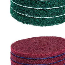 5 Inch Drill Power Scrubber Scouring Pads Cleaning Kit, Includes 3 Red Scrub Pad and 3 Green Scrub Pad for Cleaning Auto, Kitchen, Bathroom,Ceramic