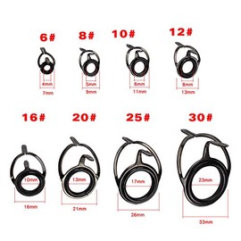 8pcs Double Leg Fishing Rod Guides Repair Kit, Ceramic Fishing Pole Rod Guide Rings, Casting Fishing Rod Eyes Eyelet Repair Guides Replacement Eyes for Fishing Rods Fishing Pole Repair