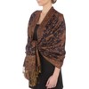 Sakkas 70" x 28" Double Layer Jacquard Paisley Viscose Pashmina