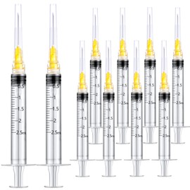 100Pack 2.5ml 2.5cc Disposable Plastic Syringes with 25Ga, Individually Sterile Package